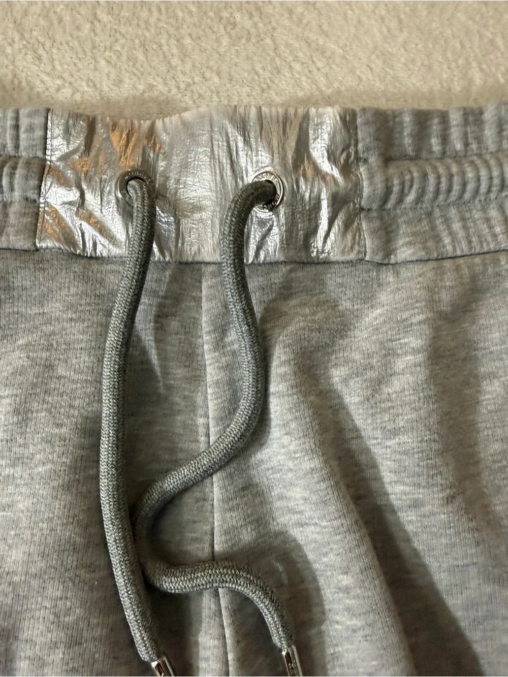 Moncler Gray Athletic Drawstring Knit Shorts